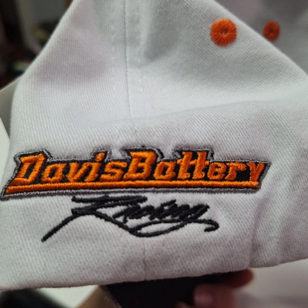 Davis Battery Racing 85 Cap America‎ Hat Black Orange Signature Adjustable